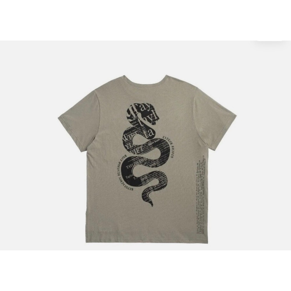 Taylor Swift Reputation Stadium Tour Snake Pocket Tee Grey Size M